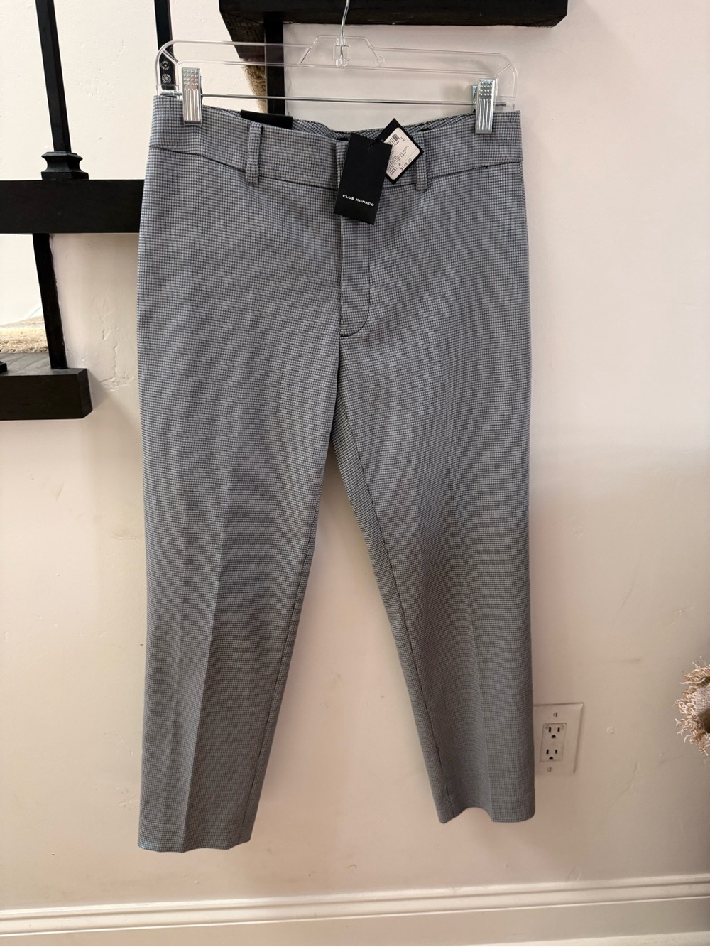 Club Monaco Women's Gray Pincheck Crop Dress Pants